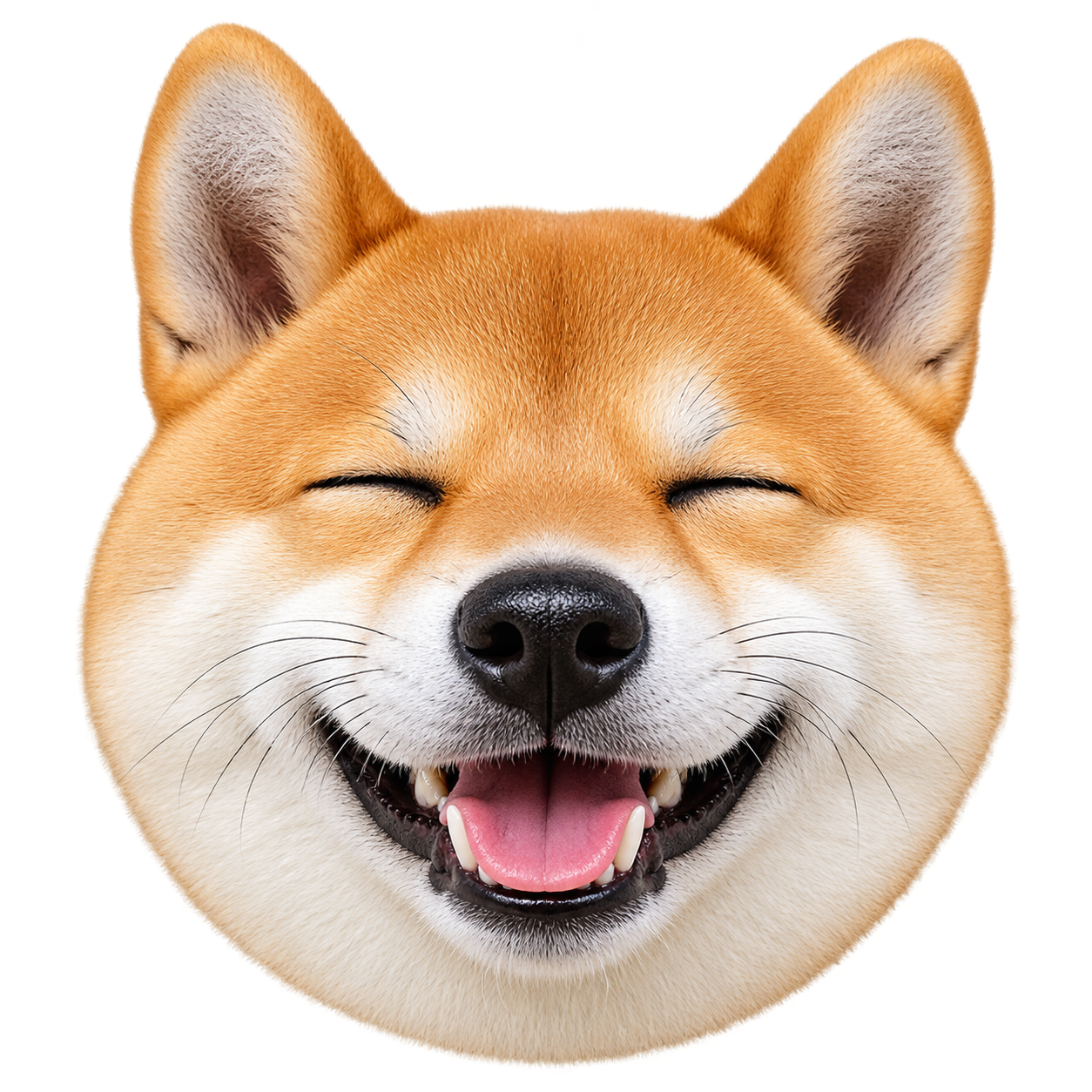 A smiling Shiba Inu at the center of a brilliant white singularity